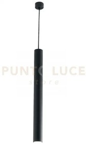 Lampadario a sospensione fluke tonda nera 1 luce attacco gu10 5,5x5...