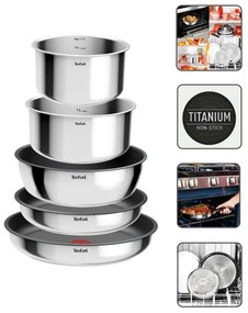 Tefal - Set di pentole 9 pezzi INGENIO COOK in acciaio inox