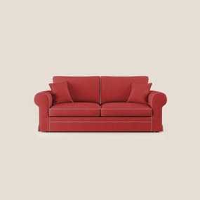 Lady divano classico bicolore in piuma d'oca realizzato con tessuto impermeabile T02 rosso - bianco
