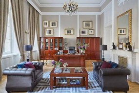 Libreria da ufficio in legno di noce con tre Stile Classico PRESTIGE C730A-Arrediorg.it