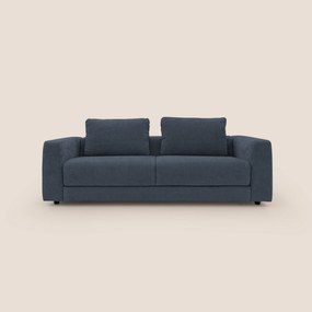 Freia Divano letto minimal materasso h15 cm con morbidi schienali in tessuto impermeabile T14 blu