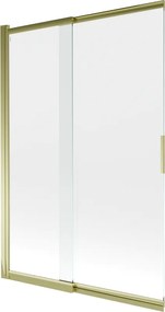 Mexen Fox paravento da bagno a 2 ante scorrevoli 120 x 150 cm, trasparente, dorato - 891-120-002-50-00