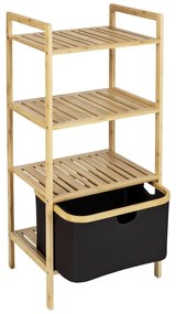 Mensola da bagno in bambù nero/naturale 44x93,5 cm Ecori - Wenko