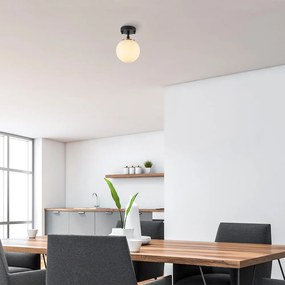 Lampada da soffitto bianca e nera con paralume in vetro ø 15 cm Atmaca - Opviq lights