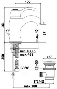 Paffoni Giorgia Gi075 Miscelatore Lavabo monocomando con scarico automatico 1”1/4G Cromo