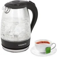 Bollitore elettrico in vetro hammer 1,7 L 2200 W nero