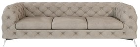 Divano greige con rivestimento in velluto 243 cm Chelsea – Ropez