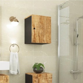 Mobile Da Bagno A Parete 38x33x48 Cm İn Legno Massello Di Mango /
