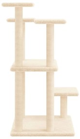 Pali tiragraffi per gatti con piattaforme crema 98,5 cm