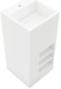 Lavabo sospeso quadrato H 85 x P 40 cm in resina