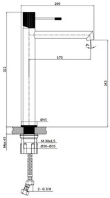Cersanit S951-592 - Rubinetto del lavandino ZEN 32,2 cm cromo lucido