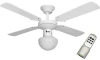 Ventilatore da Soffitto 4 Pale e Lampada 105 cm 3 Velocit Bauer 2000 Bianco