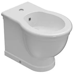 Globo Paestum Bidet monoforo filo parete a pavimento in ceramica Bianco Lucido