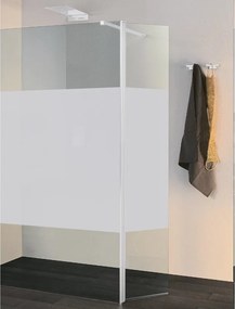 Deflettore walk-in Wens L 30 X H 200cm, vetro serigrafato 6 mm, profilo bianco opaco