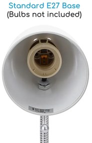 Aigostar -  Lampada da tavolo con morsetto 1xE27/11W/230V bianco/cromo
