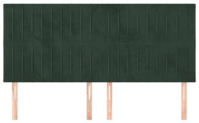 Testiere 4 pz verde scuro 100x5x78/88 cm in velluto