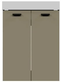 Mobile da bagno sotto lavabo COLAVENE Alaqua beige opaco L 60 x H 76 x P 50 cm 2 ante, lavabo non incluso