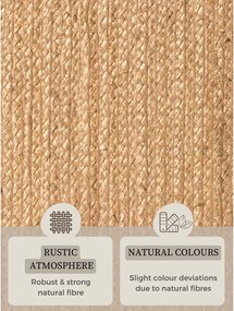 Tappeto di colore naturale in iuta reversibile/tessuto a mano 160x230 cm Braided – Hanse Home