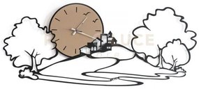 Orologio da parete paesaggio nero in ferro 98x43cmh