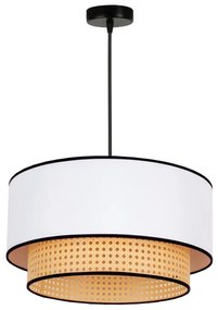 Duolla - Lampadario a sospensione con filo BOHO 1xE27/15W/230V diametro 45 cm bianco/rattan