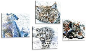 Set di quadri – Animali in interessante versione acquerello