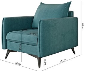 Poltrona in colore petrolio Juli Bis - Ropez