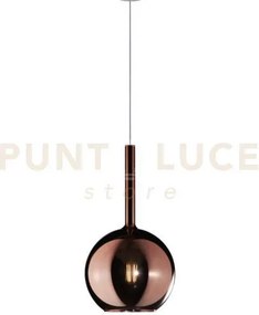 Lampadario a sospensione vetro 1555 medio rame 1 luce attacco e27 r...