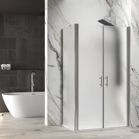 Kamalu - Box doccia 70x120 apertura saloon vetro satinato altezza 200h | KS2800AS