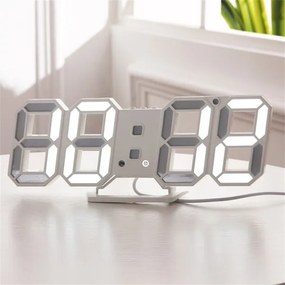 Trade Shop - Orologio Sveglia Digitale Display 3d A Led Da Tavolo Parete Arredo Casa Ufficio
