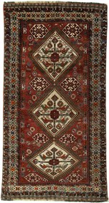 Shiraz Tappeto 260 x 140 Rosso (Iran) Annodato A Mano