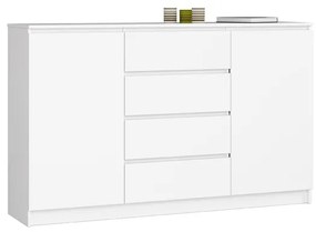 Credenza Soggiorno 2 Ante 4 Cassetti 160x40x100 Artika Bianca