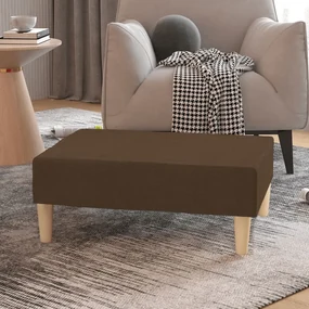 Poggiapiedi Marrone 78x56x32 Cm İn Tessuto /
