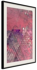 Poster  Pink Patchwork III  Cornice Quadri Cornice nera con pass-partout, Larghezza x Altezza Home decor 20x30