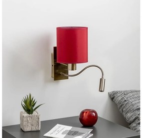 Brilagi-Applique a LED NUBILA 1xE27/25W/230V+LED/3W ottone/Pompeiana rosso