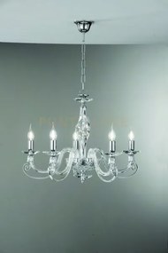 Lampadario 1306 5 luci trasparente e cromo attacco e14 d.76cm