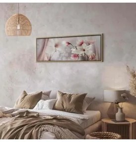 Quadro Magnolia Reflection (1 Part) Narrow In cornice di legno naturale 135x45