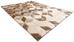 Tappeto MEFE moderno B400 Cubo, geometrico 3D - Structural due livelli di pile beige scuro