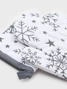 Sinsay - Guanti da cucina invernali con motivo di fiocchi di neve - bianco