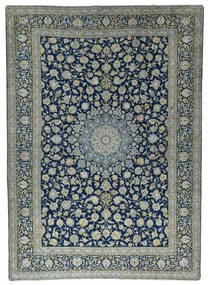 Kashan Tappeto 300 x 420 Blu (Iran) Annodato A Mano