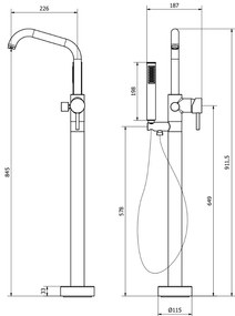 Miscelatore vasca a pavimento senza parte incasso cromo 73175E Jabil