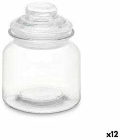 Vaso Trasparente Vetro 600 ml (12 Unità) Con coperchio