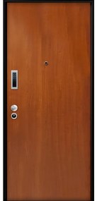 Porta blindata MASTER Biokey L 80 x H 210 cm in melaminico noce/bianco, apertura spingere a sinistra, falso telaio incluso