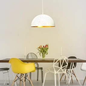 Lampadario a sospensione con filo 1xE27/60W/230V diametro 30 cm bianco