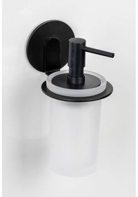 Dispenser di sapone in vetro nero opaco autoportante 150 ml Bivio - Wenko