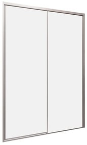Porta doccia L 131 x H 200cm, Sp. 8 mm in vetro vetro senza finitura / trasparente profilo argento