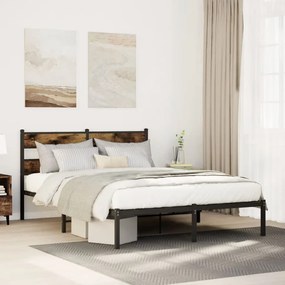 Giroletto Senza Materaso İn Metallo Rovere Fumo 140x190 Cm /