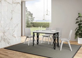 Tavolo Estensibile Karamay Double 90 - Struttura Antracite, 120x45/90 cm Karamay Double / Bianco