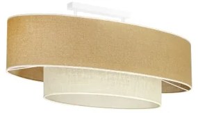 Duolla - Lampadario a plafone DOUBLE OVAL YUTE 2xE27/15W/230V marrone/color crema