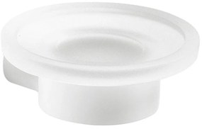 Gedy - Portasapone da parete PIRENEI, vetro opalino/bianco opaco