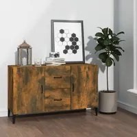 Credenza Rovere Fumo 100x36x60 cm in Legno Multistrato 817468